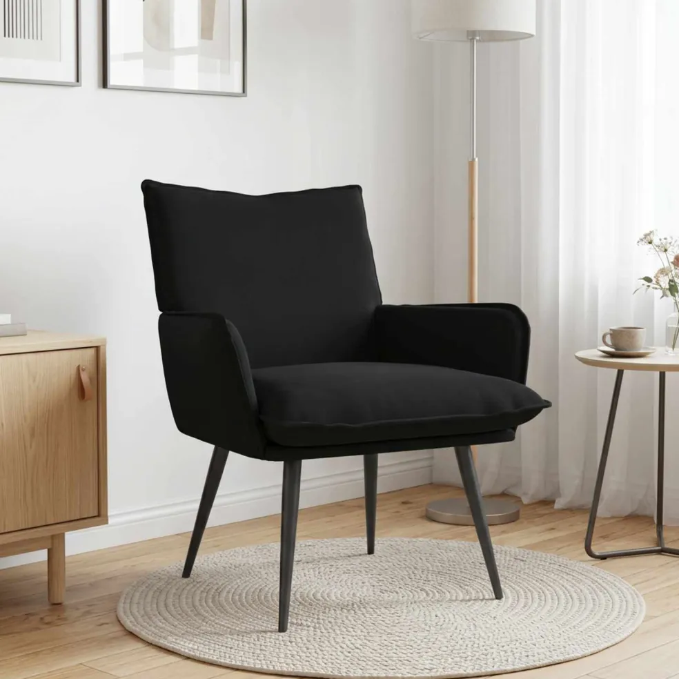 vidaXL Fauteuil Zwart fluweel