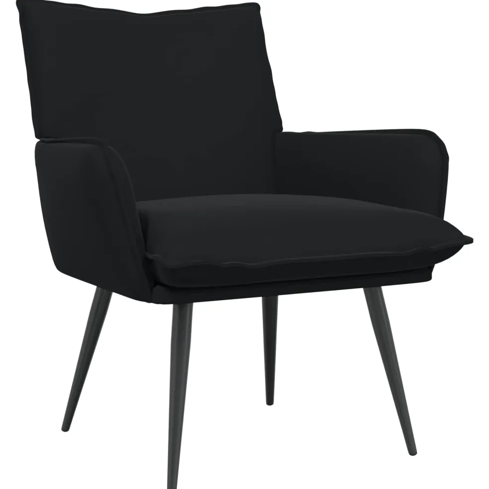 vidaXL Fauteuil Zwart fluweel