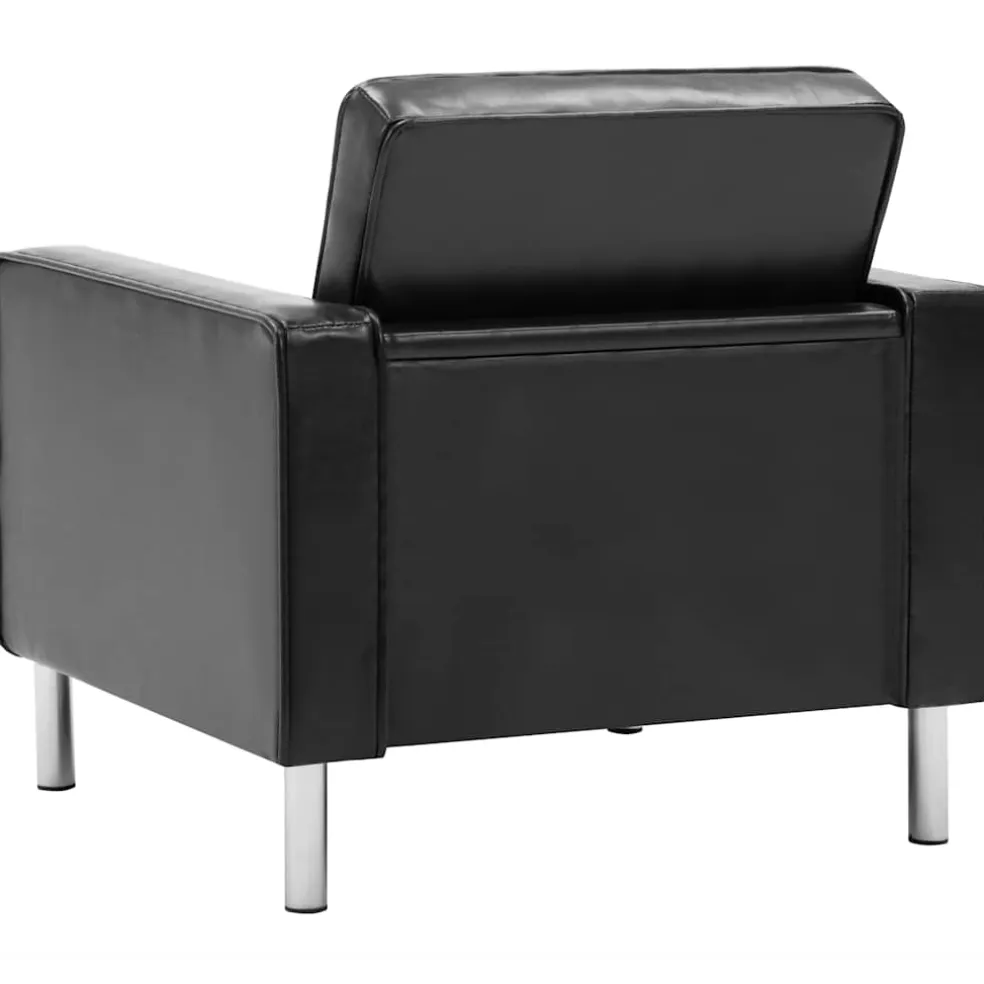 vidaXL Fauteuil zwart 75x70x75 cm kunstleer