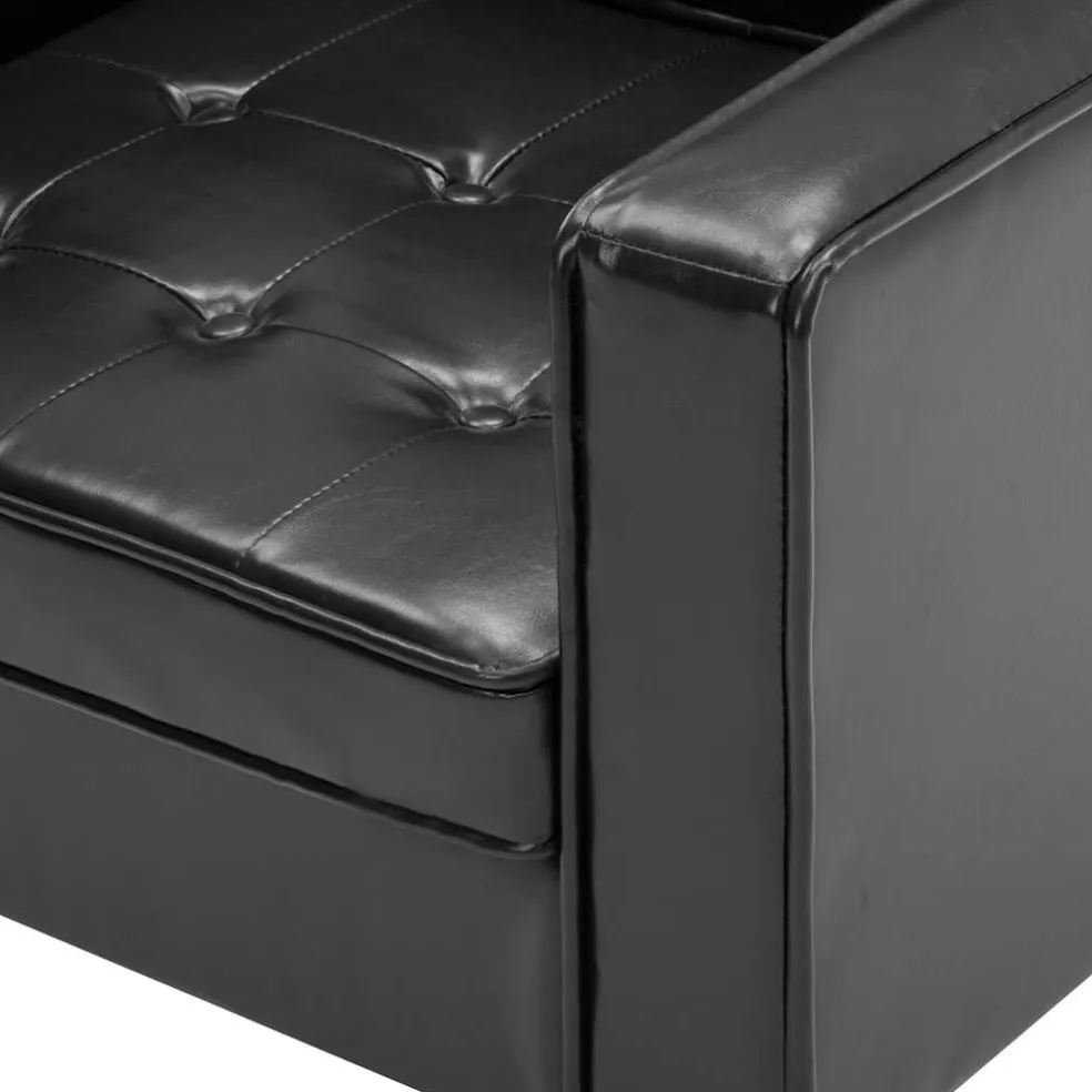 vidaXL Fauteuil zwart 75x70x75 cm kunstleer
