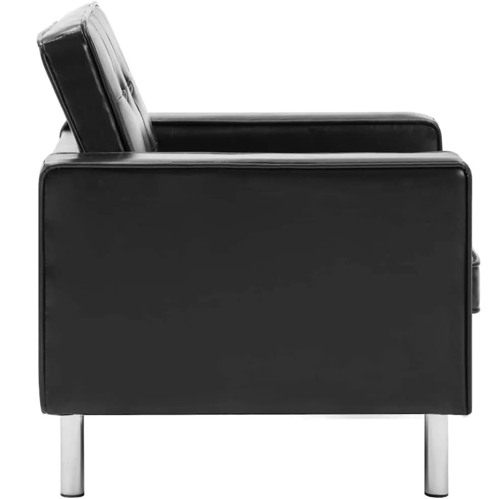 vidaXL Fauteuil zwart 75x70x75 cm kunstleer