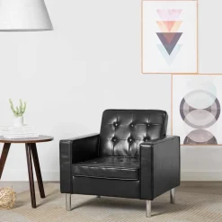 vidaXL Fauteuil zwart 75x70x75 cm kunstleer