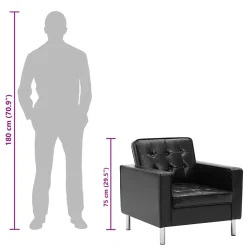 vidaXL Fauteuil zwart 75x70x75 cm kunstleer