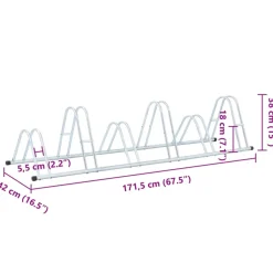 vidaXL Fietsenstandaard voor 6 fietsen vrijstaand gegalvaniseerd staal