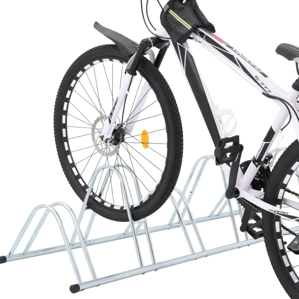 vidaXL Fietsenstandaard voor 6 fietsen vrijstaand gegalvaniseerd staal