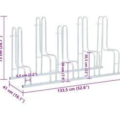 vidaXL Fietsenstandaard voor 5 fietsen vrijstaand gegalvaniseerd staal