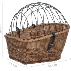 vidaXL Fietsmand voor bagagedrager 55x31x36 cm natuurlijk wilgen