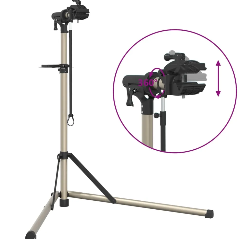 vidaXL Fietsreparatiestandaard inklapbaar 102-160 cm aluminium