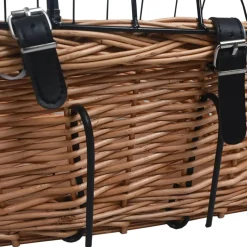 vidaXL Fietsstuurmand met deksel 50x45x35 cm natuurlijk wilgen