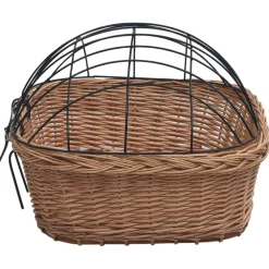 vidaXL Fietsstuurmand met deksel 50x45x35 cm natuurlijk wilgen