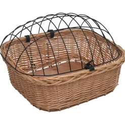 vidaXL Fietsstuurmand met deksel 50x45x35 cm natuurlijk wilgen