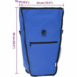 vidaXL Fietstas Blauw 32,5 x 17 x 57 cm Polyester