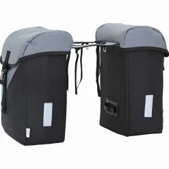vidaXL Fietstas Grijs en zwart 31,5 x 15,5 x 40 cm Polyester