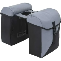 vidaXL Fietstas Grijs en zwart 31,5 x 15,5 x 40 cm Polyester