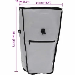 vidaXL Fietstas Grijs 34 x 16 x 59 cm Polyester