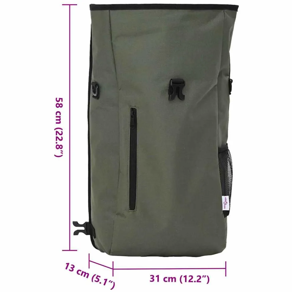 vidaXL Fietstas Olijfgroen 31 x 13 x 58 cm Polyester