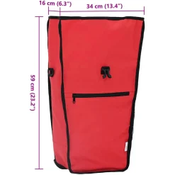 vidaXL Fietstas Rood 34 x 16 x 59 cm Polyester