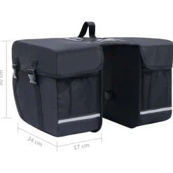 vidaXL Fietstas voor bagagedrager dubbel waterdicht 35 L zwart