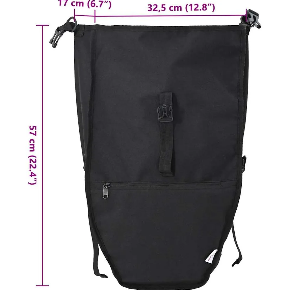 vidaXL Fietstas Zwart 32,5 x 17 x 57 cm Polyester