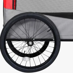 vidaXL Fietstrailer en hondenwagen 2-in-1 rood en grijs