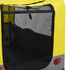 vidaXL Fietstrailer en hondenwagen 2-in-1 geel en grijs