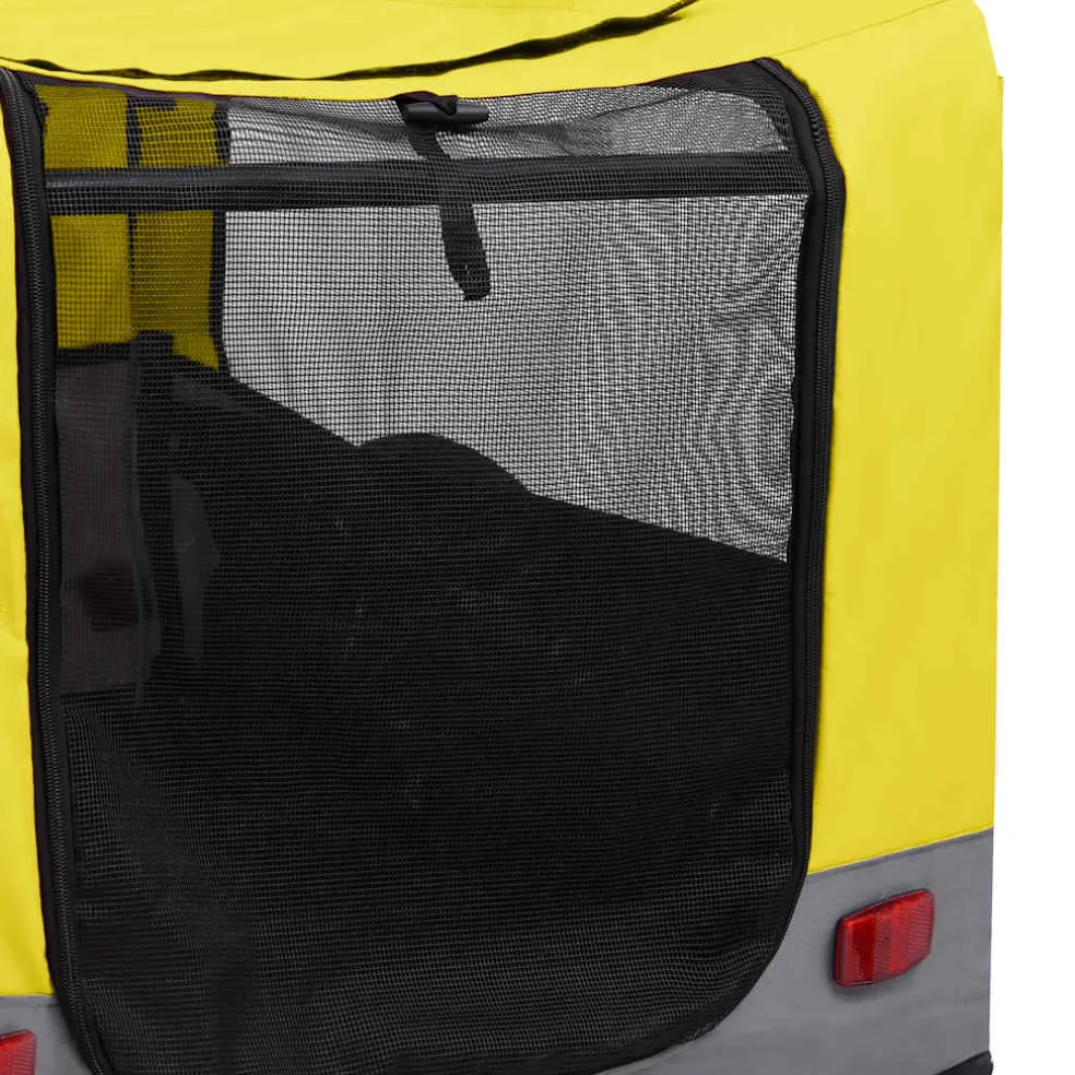 vidaXL Fietstrailer en hondenwagen 2-in-1 geel en grijs