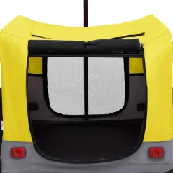 vidaXL Fietstrailer en hondenwagen 2-in-1 geel en grijs
