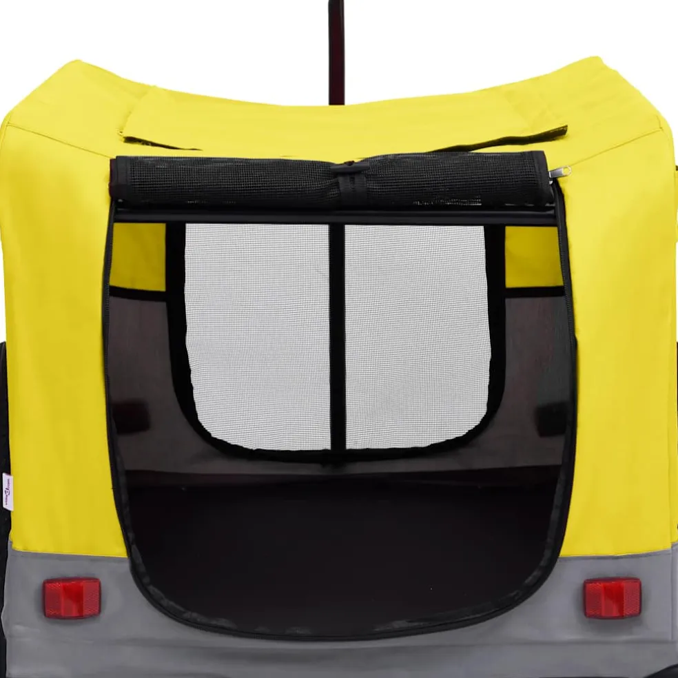 vidaXL Fietstrailer en hondenwagen 2-in-1 geel en grijs