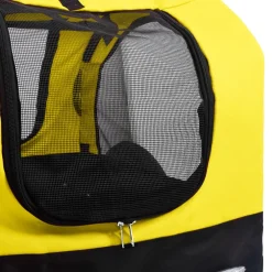 vidaXL Fietstrailer en hondenwagen 2-in-1 geel en zwart
