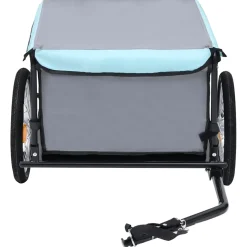 vidaXL Fietstrailer 65 kg grijs en blauw