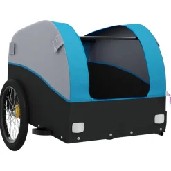 vidaXL Fietstrailer 30 kg ijzer zwart en blauw
