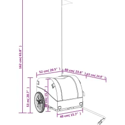 vidaXL Fietstrailer 30 kg ijzer zwart en blauw