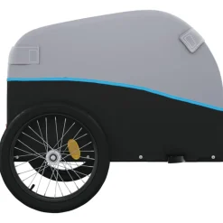 vidaXL Fietstrailer 30 kg ijzer zwart en blauw