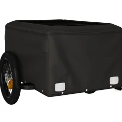 vidaXL Fietstrailer 30 kg ijzer zwart en groen
