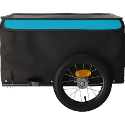 vidaXL Fietstrailer 30 kg ijzer zwart en blauw