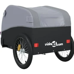 vidaXL Fietstrailer 30 kg ijzer zwart en grijs