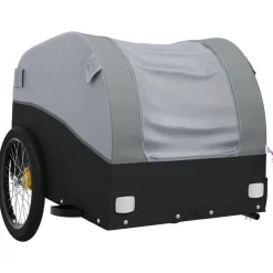 vidaXL Fietstrailer 30 kg ijzer zwart en grijs