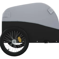 vidaXL Fietstrailer 30 kg ijzer zwart en grijs