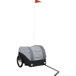 vidaXL Fietstrailer 30 kg ijzer zwart en grijs