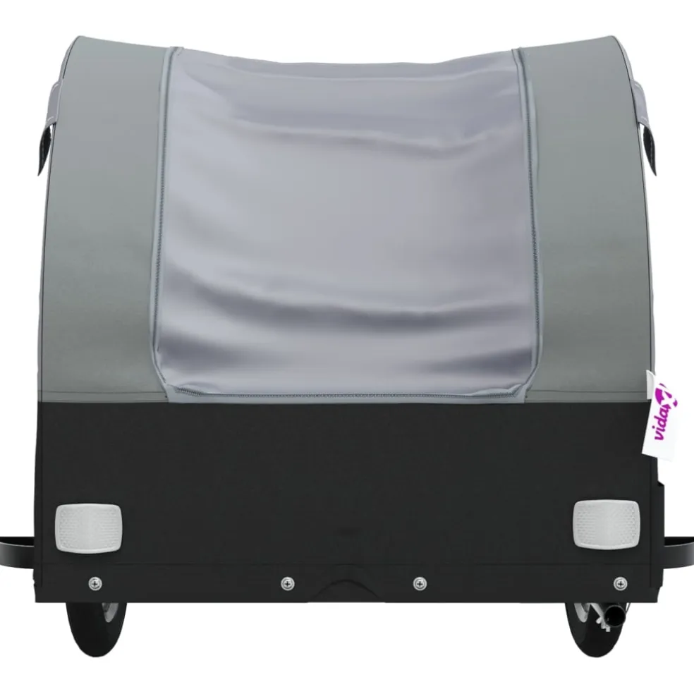 vidaXL Fietstrailer 30 kg ijzer zwart en grijs