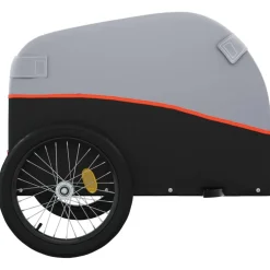 vidaXL Fietstrailer 45 kg ijzer zwart en blauw