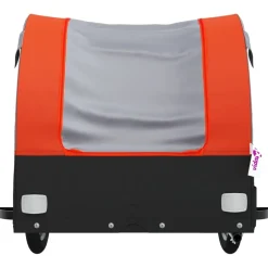 vidaXL Fietstrailer 45 kg ijzer zwart en blauw