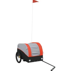 vidaXL Fietstrailer 45 kg ijzer zwart en blauw