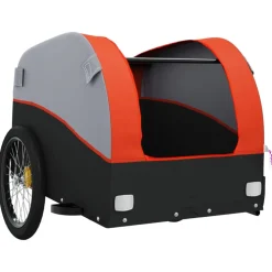 vidaXL Fietstrailer 45 kg ijzer zwart en blauw