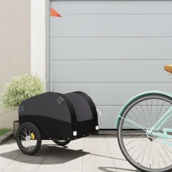 vidaXL Fietstrailer 30 kg ijzer zwart