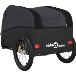 vidaXL Fietstrailer 30 kg ijzer zwart