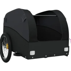 vidaXL Fietstrailer 30 kg ijzer zwart