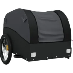 vidaXL Fietstrailer 30 kg ijzer zwart
