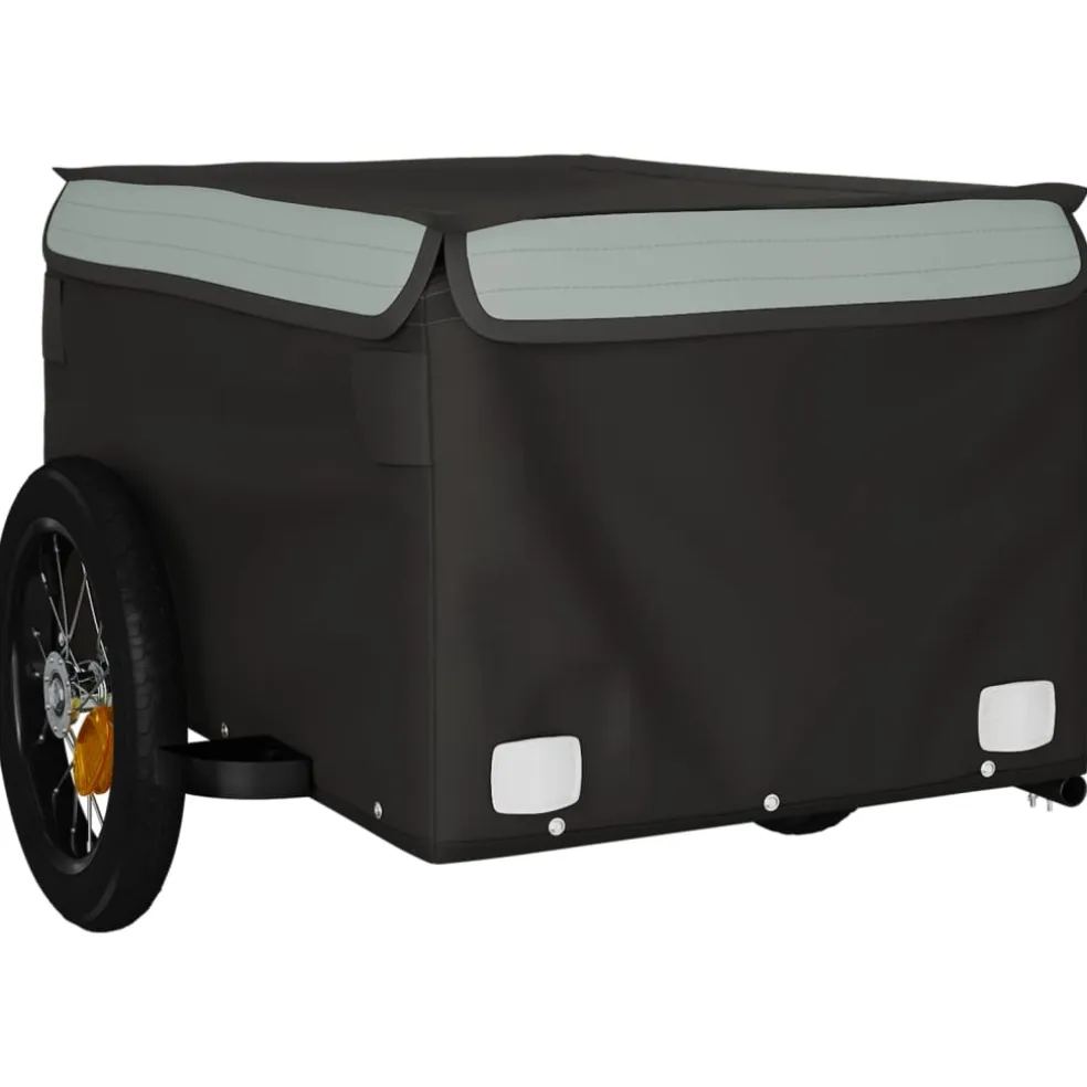 vidaXL Fietstrailer 30 kg ijzer zwart en grijs