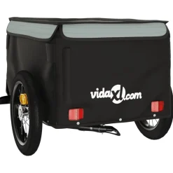 vidaXL Fietstrailer 30 kg ijzer zwart en grijs